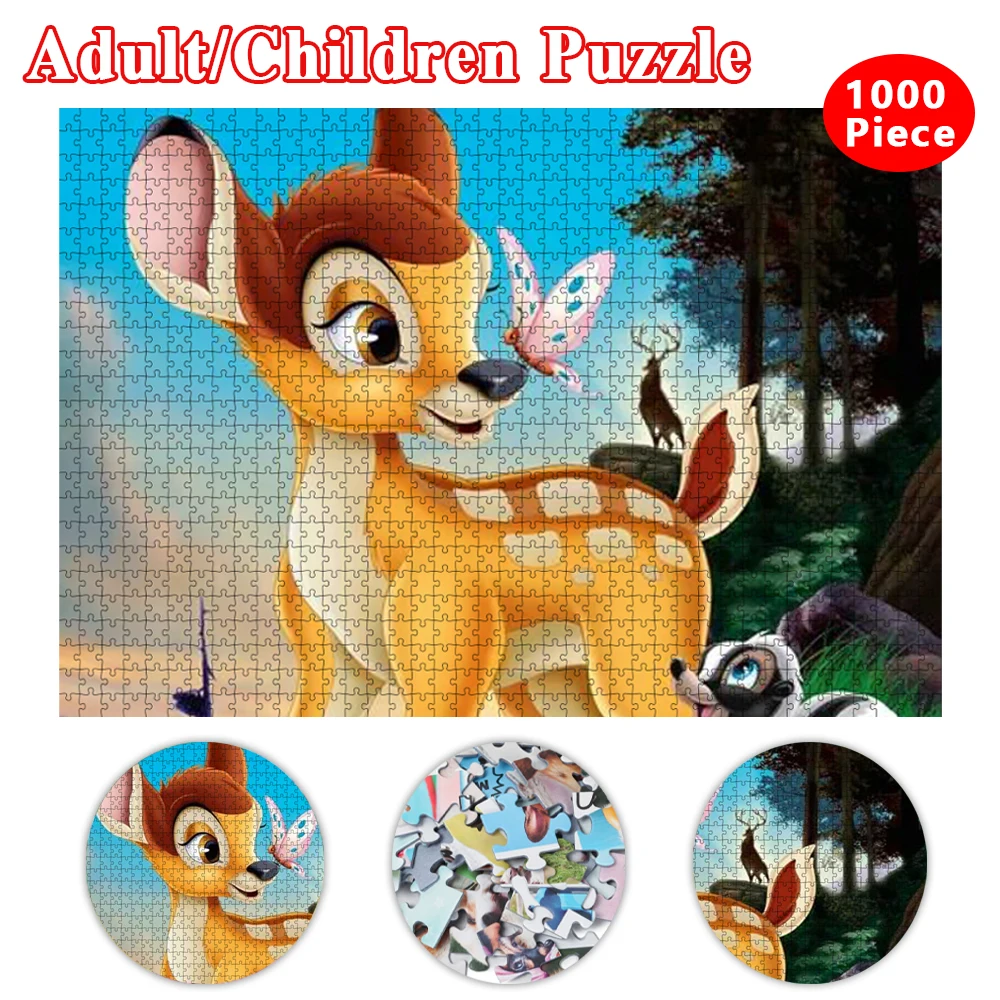 

Disney Movie Bambi Jigsaw Puzzles Cartoon Animal Deer Picture 300/500/1000 Pieces Puzzle for Adult Decompression Toys Gifts
