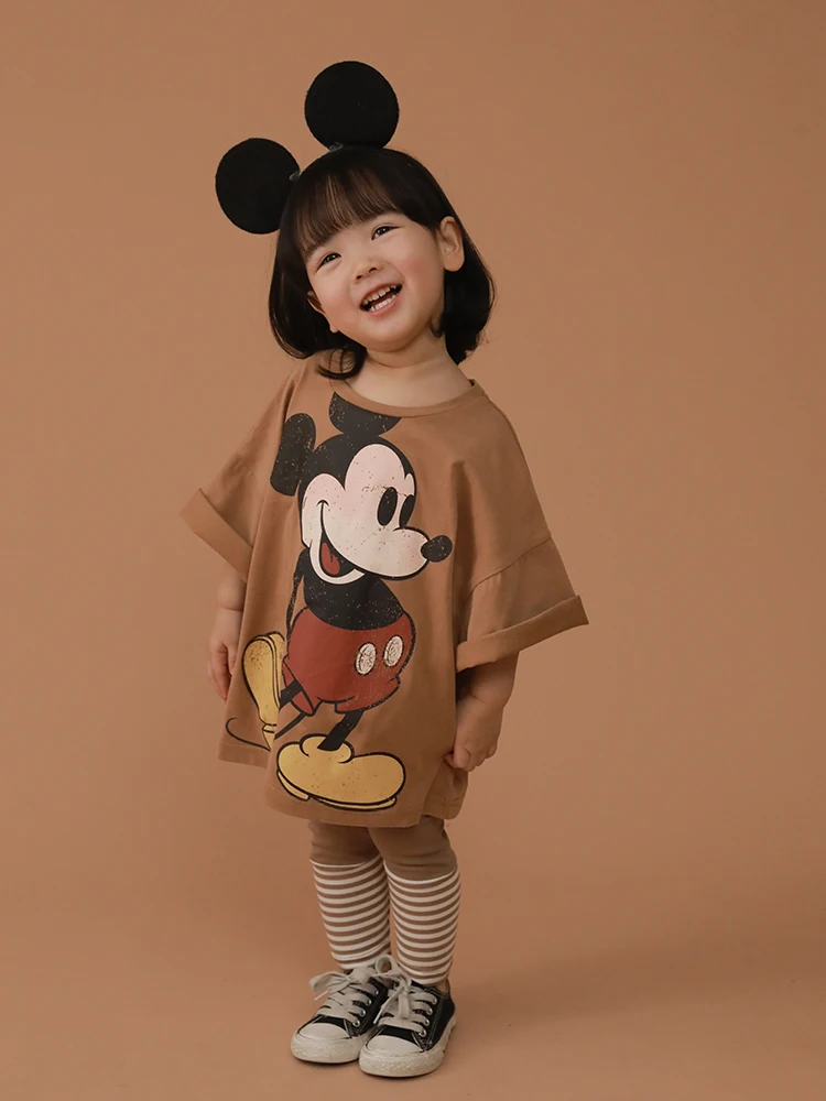 Kids Clothes Summer Disney Mickey Baby Boys Girls Short Sleeve Cotton T-shirt Children's Clothing children t shirt