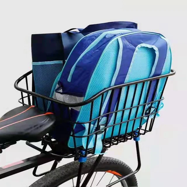 Hinten Fahrrad Korb Radfahren Tasche Große Kapazität Metall Draht Fahrrad  Korb Wasserdichte Regenschutz - AliExpress