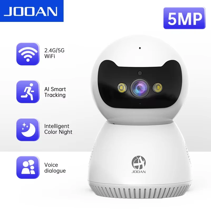 5MP PTZ IP Camera 5G WIFI Wireless Security Camera Home Indoor AI Tracking Baby Pet Care For Jooan