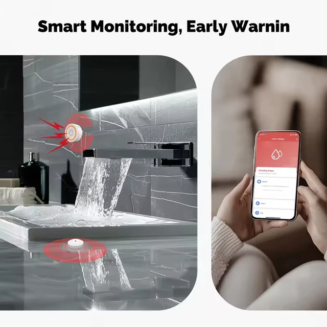 MOES Tuya ZigBee 3.0 Smart Water Leak Alarm Detector, Flood & Immersion Sensor, Real-Time Alarm, Smart Life App Notification 3