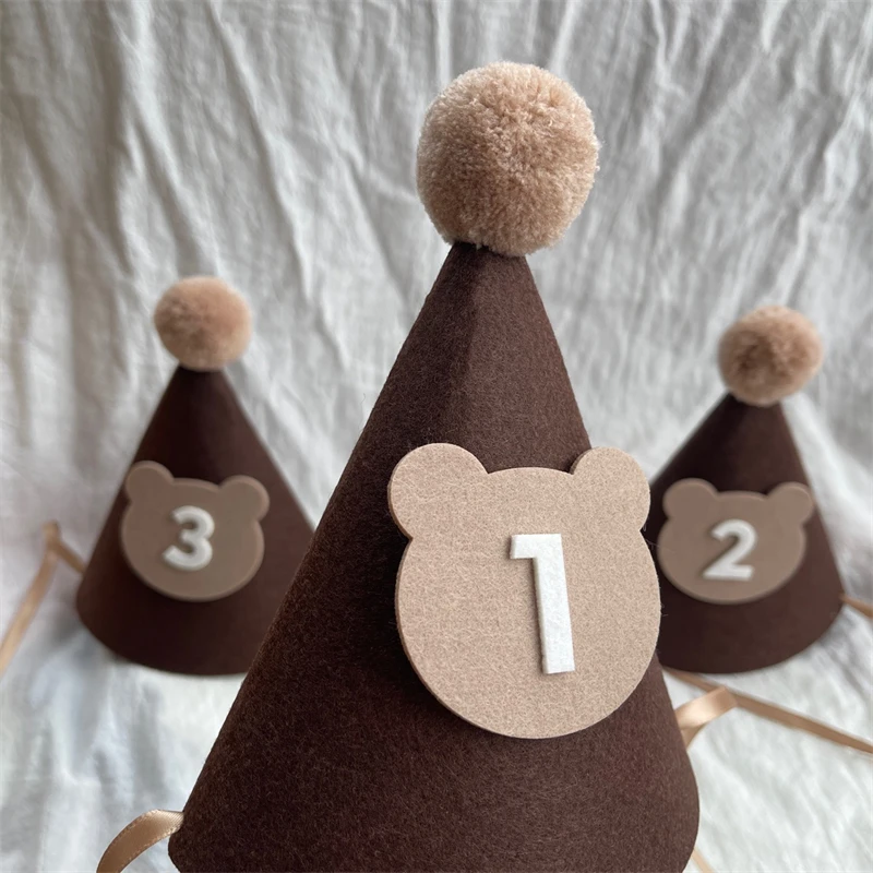 Kids Birthday Hat 1st 2nd 3rd Year Old 100 Days Baby Anniversary Cap Headband Decor
