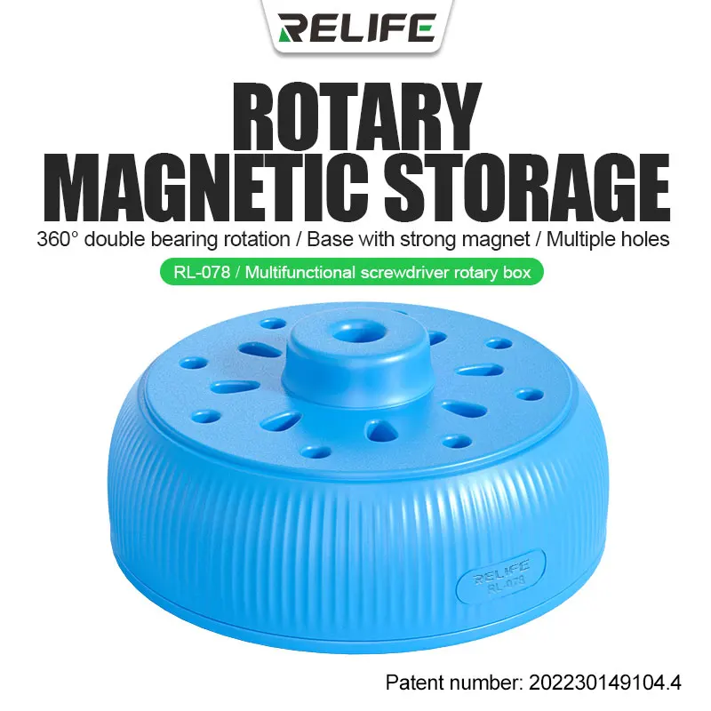 

RELIFE RL-078 360° Rotary Magnetic Storage Box with Multiple Holes Mobile Phone Maintenance Screwdriver Tweezers Organizer