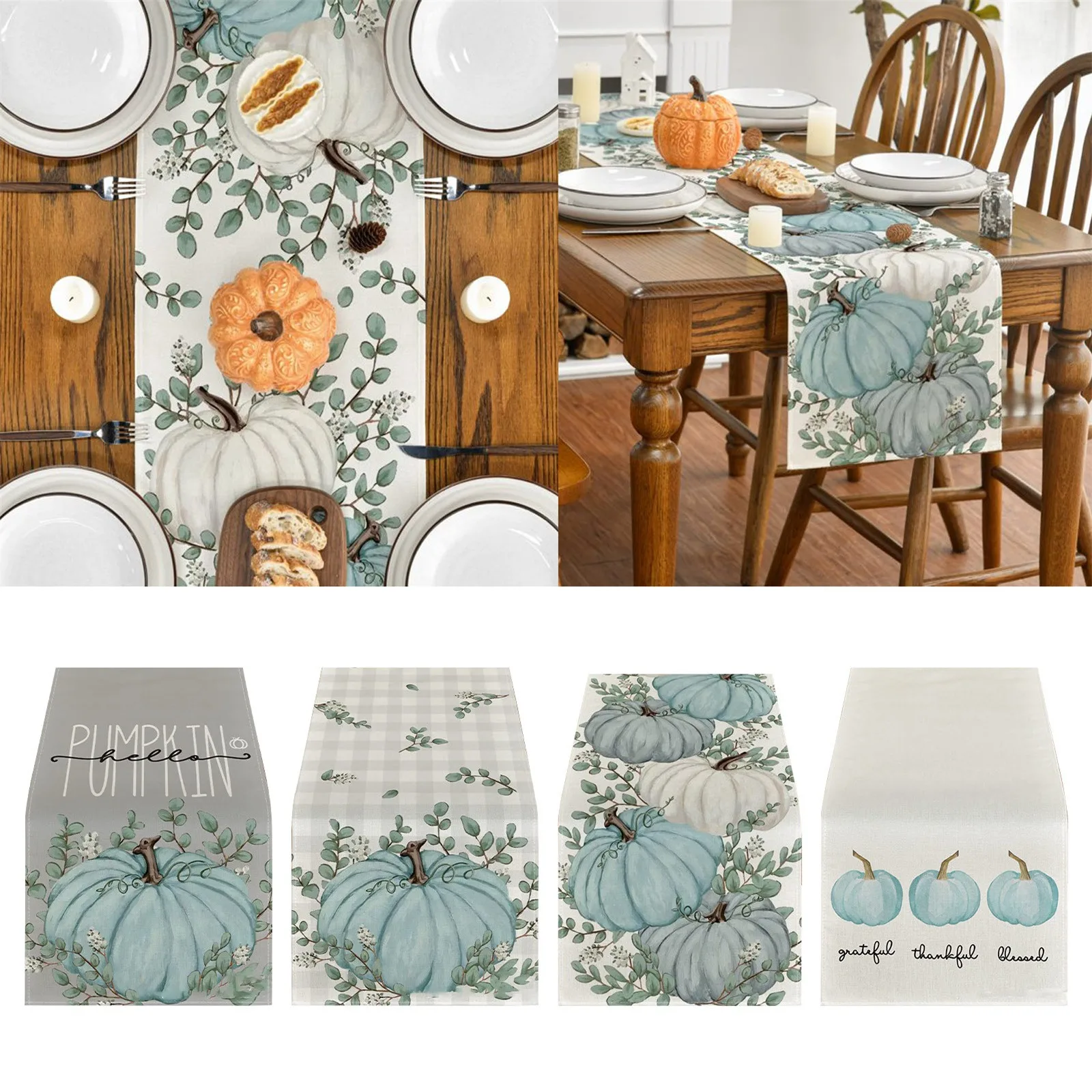 MossRunnersArtificial12x72FallThanksgivingTableclothLeaf