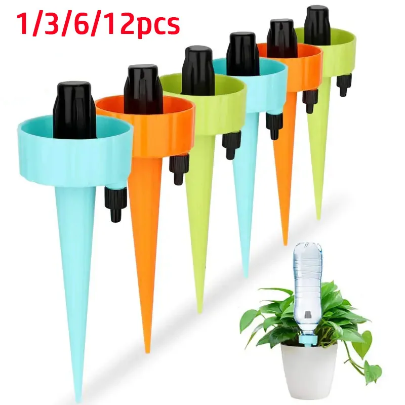

1/3/6/12pcs Automatic Watering Device Lazy Watering Flower Artifact Adjustable Water Dripper Watering Device Gardening Household