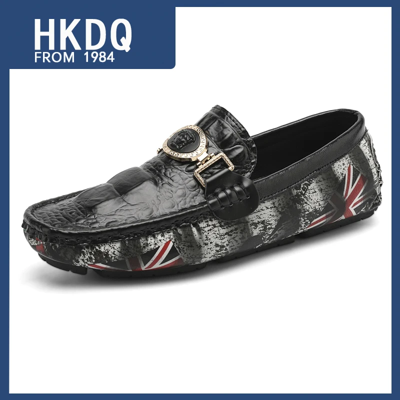 

HKDQ Business Lightweight Breathable Leather Loafers Man High Quality Comfortable Men Casual Shoes Gentleman Designer Shoes Men