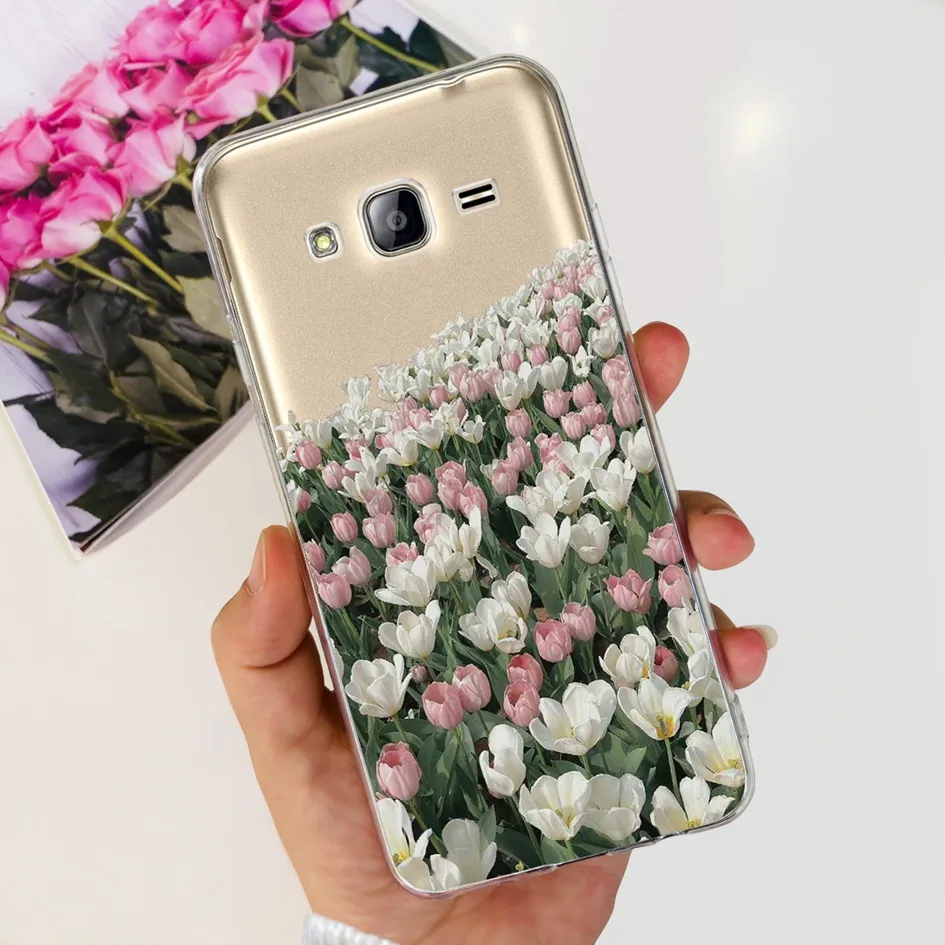 Clear Flower Design Soft TPU Silicone Phone Case