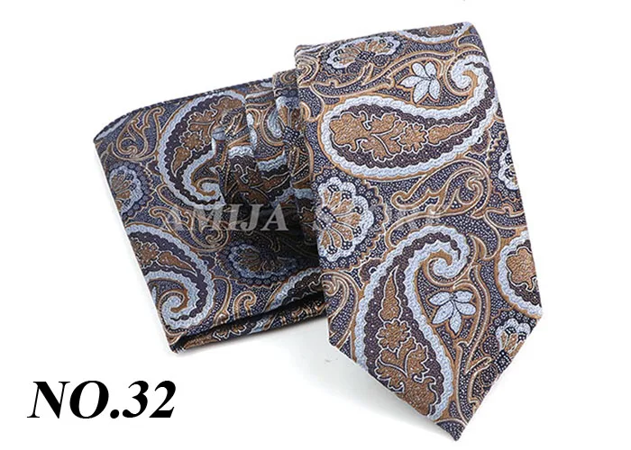 Blau rot grün Paisley Krawatten für Männer Luxus Jacquard Krawatte & Einst ecktuch Set Herren Hochzeits feier Krawatte Geschenke für Männer Anzug täglich – Detail 34