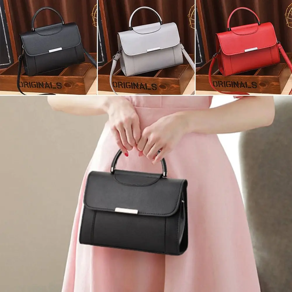 

Top-Handle Women Shoulder Bags Fashion PU Leather Cell Phone Pocket Messenger Bag Handbag