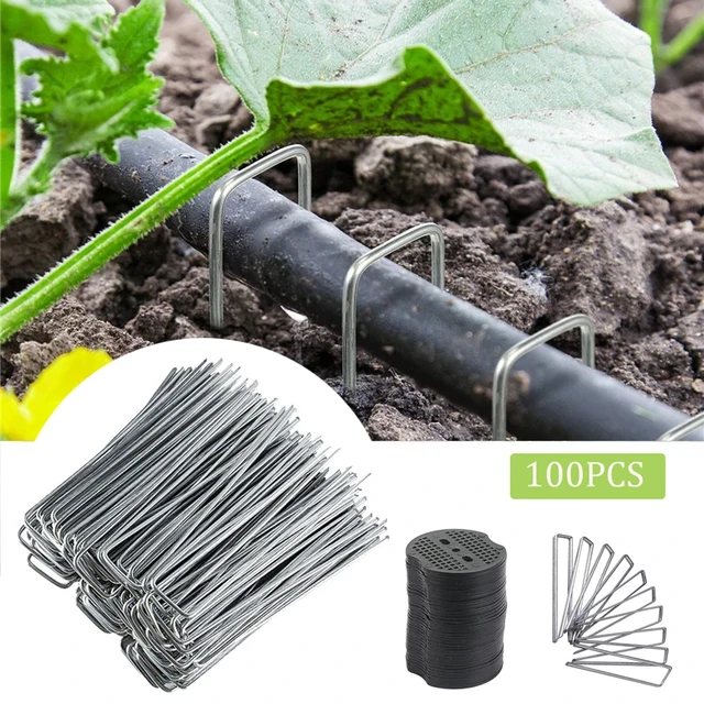 Piquets de jardin en forme de U galvanisés pour paysage, clôture de gazon,  chevilles de fixation pour barrière contre les mauvaises herbes, sol en  tissu, tronic Les RapDuty, 100 pièces - AliExpress