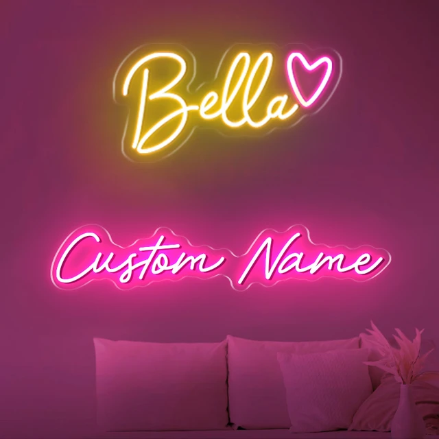 Last Name Sign Neon Sign Wedding Personalized Light up Name for Wall 