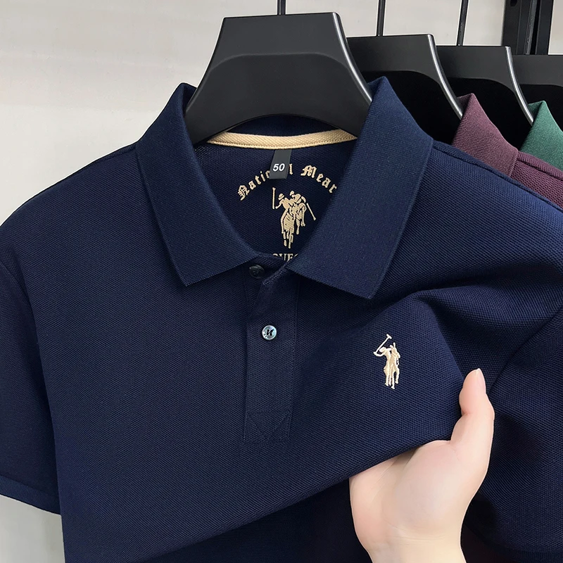 Kurzarm-Poloshirt aus 100 % reiner Baumwolle Luxusmarke Paul Pony besticktes Herren-T-Shirt Sommer-Business-Casual-Oberteil atmungsaktiv – Detail 34