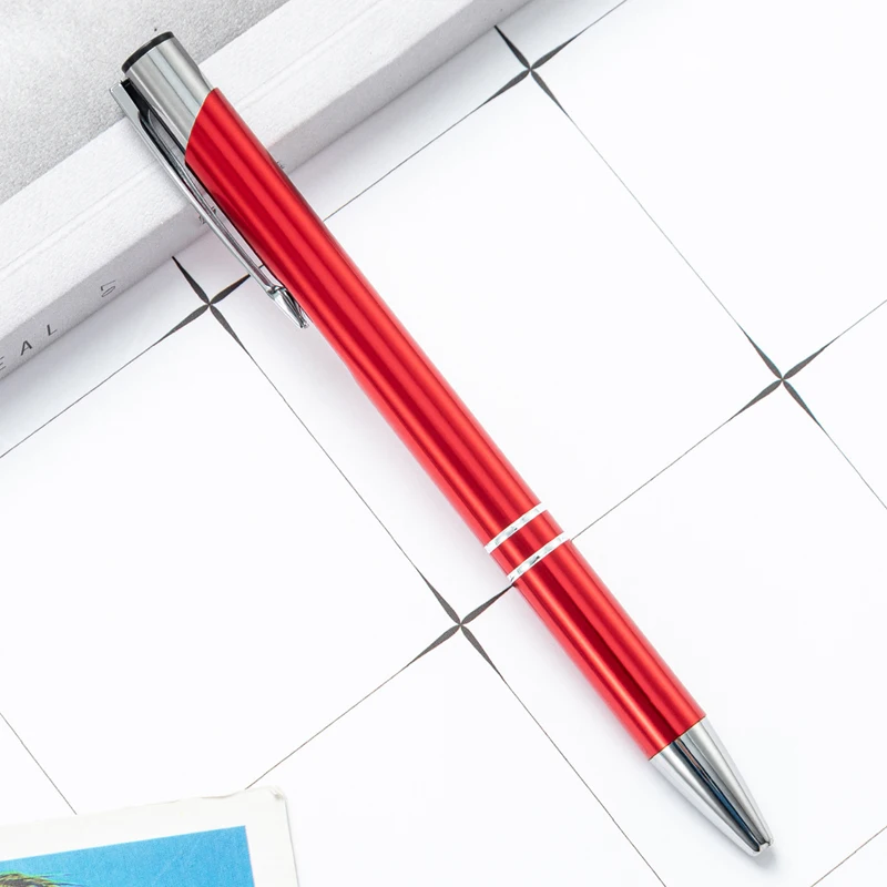 10Pcs 볼펜 개폐식 금속 볼펜 심플한 디자인 편안한 손 느낌 검정 잉크 부드럽고 비 잉크