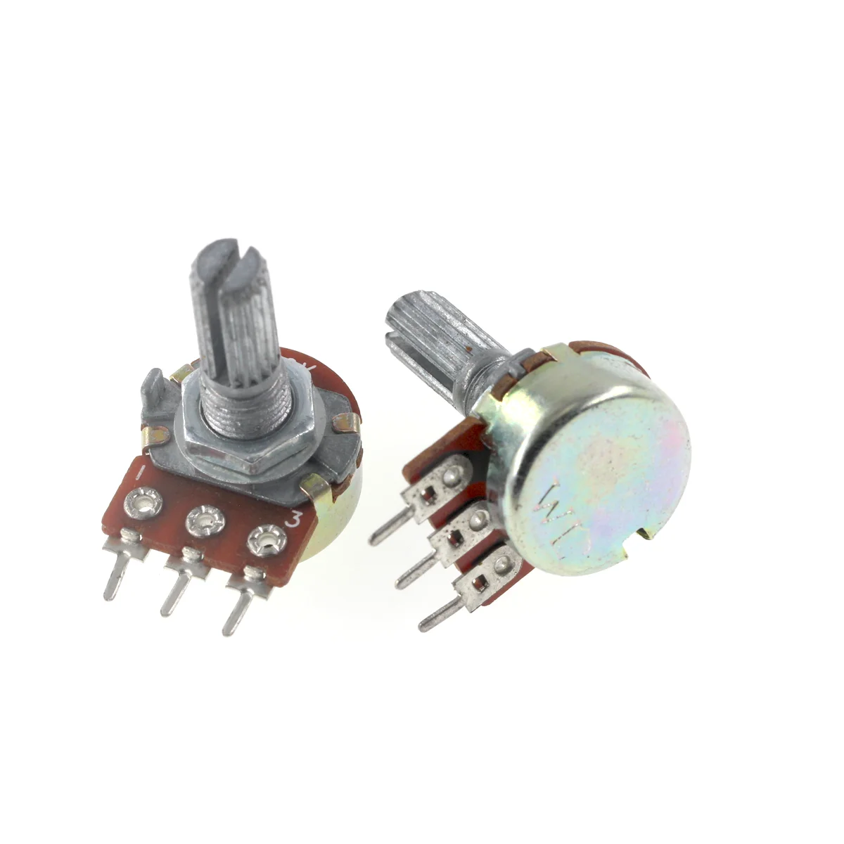 10pcs WH148 B1K B2K B5K B10K B20K B50K B100K B500K 3Pin 20mm Shaft Amplifier Dual Stereo Potentiometer 1K 2K 5K 10K 50K 100K 1M