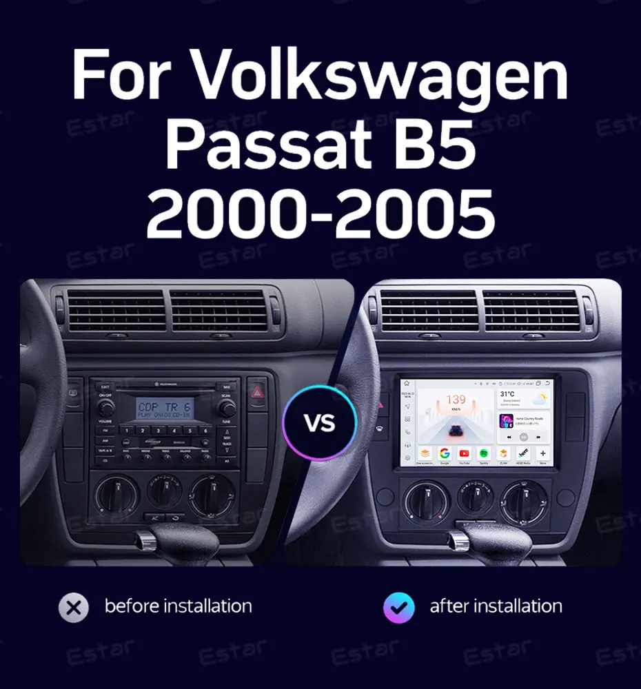 Android 15 Multimedia For Volkswagen Passat B5 2000 - 2005