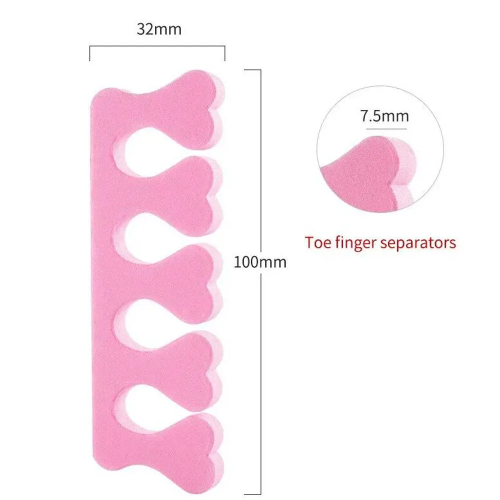 Nail Art Tools Toe Separators Toe Spreader Finger Toe Separator Pink Nail Toes Separators Fingers Soft Sponge Dividers Polish Manicure Pedicure Tools 50/100Pcs