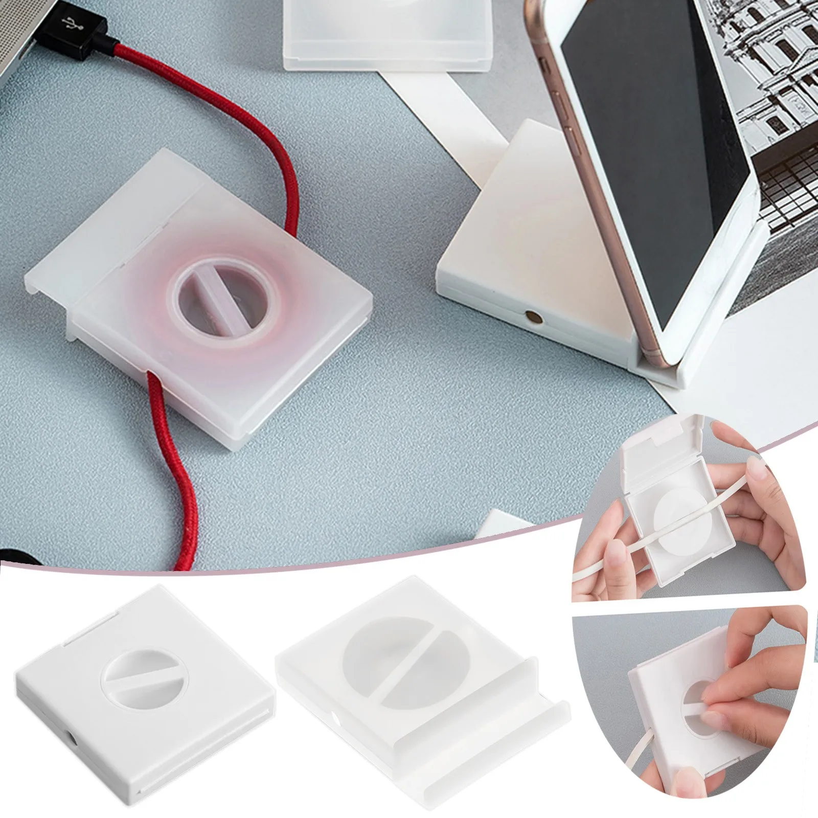 Retractable Cable Management Charging Cord Storage Box Phone Cord Stand