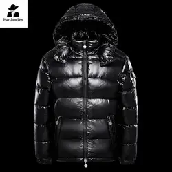 Men's Down Jacket White Duck Hood Warm Glossy Autumn Shiny Black Thickened Winter Fluffy Red Coat Jacket Luxury Men's Clothing