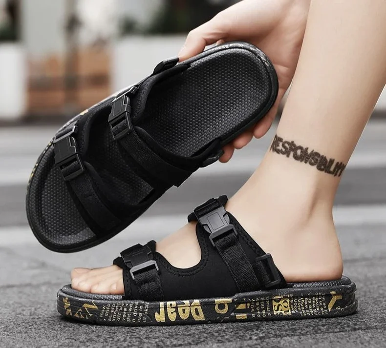 Sandali da uomo in PVC, modello slip-on, piatti da spiaggia, stile Y2k_voghion.com
