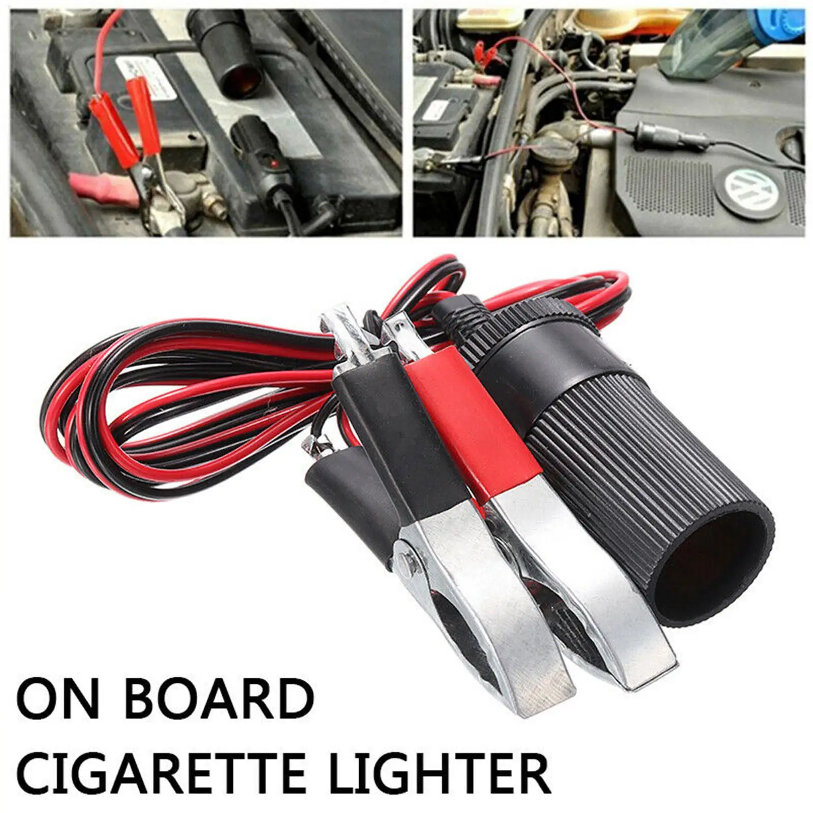 1.5m 12 Volt Battery Terminal Clip-on Cigar Cigarette Lighter Power Socket Adapter Plug Car Boat Cable Accessories For Camping