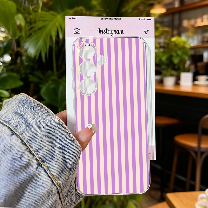 Minimalist Colorful Striped Phone Case – Soft Transparent TPU Back Cover