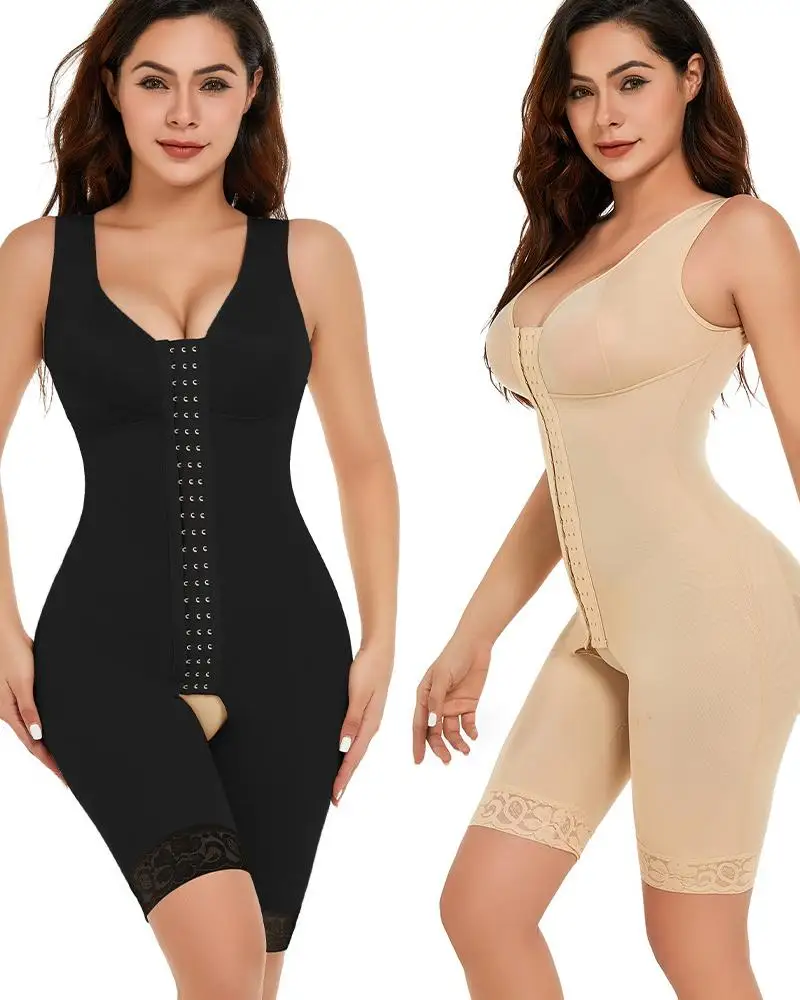 Bbl Faja Firm Control Bodysuit for Women High Waist Tummy Control Underwear with Butt Lifting Effect Slimming Body Daily Wear