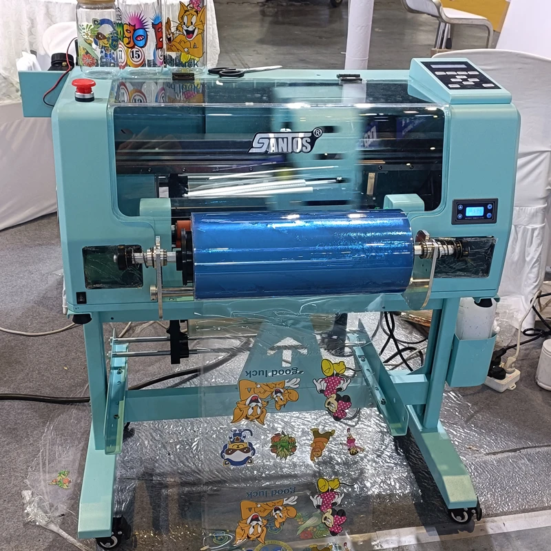 30cm DX7 UV DTF 스티커 프린터 이중 CMYK 인쇄 AB 필름 UV DTF 프린터 A3 라미네이터 세트