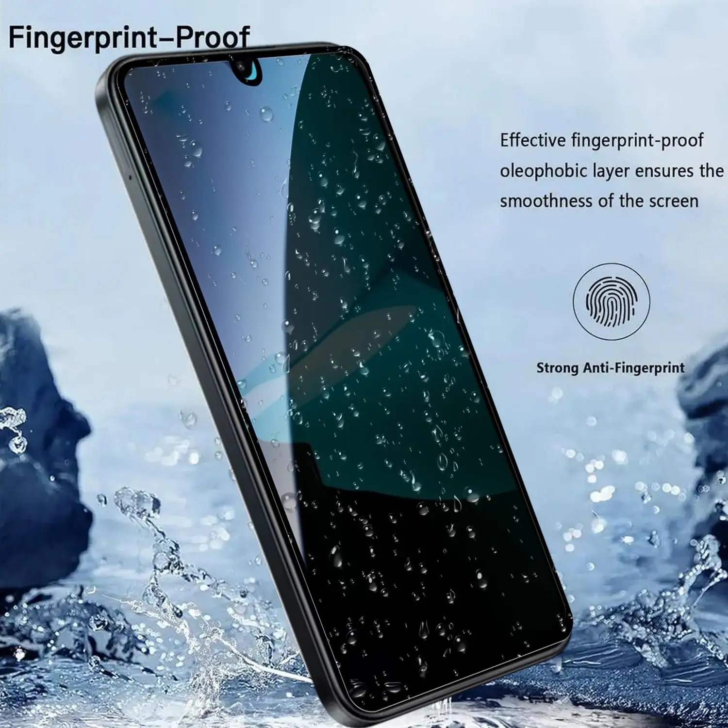 Privacy Tempered Glass Screen Protector with Easy Installation Kit - 2 Pack