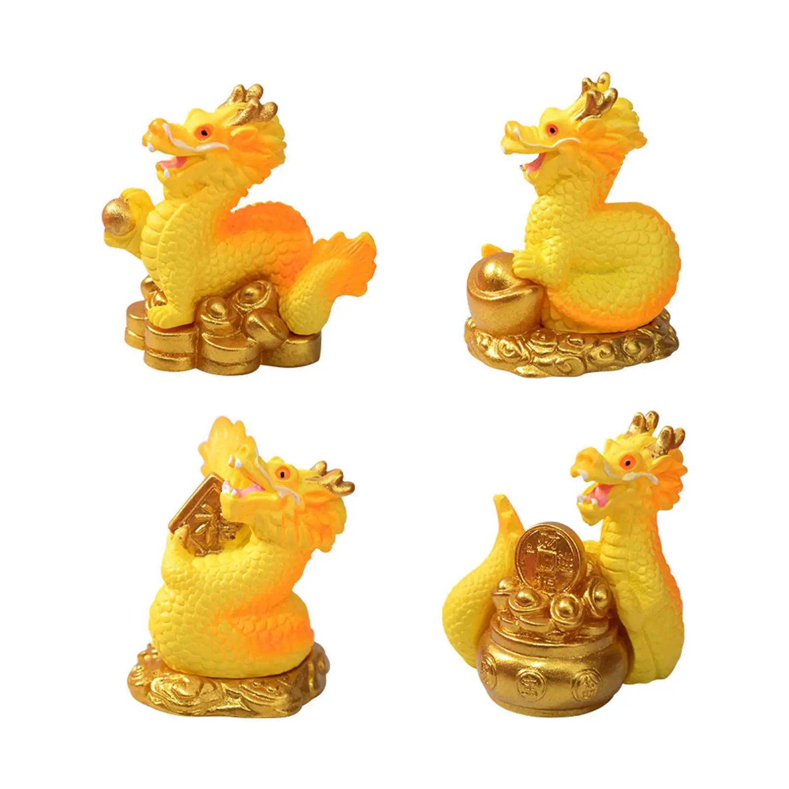 

Mini Dragon Statue Chinese New Year Decor Lunar New Year 2024 Dragon Living Room Holiday Entrance Cabinet Miniature Figurine