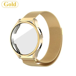 Premium Metal Milanese Magnetic Loop Watch Band - Universal Fit, Stainless Steel Replacement Bracelet for Galaxy Watch 5 44mm (Gold Strap Set)