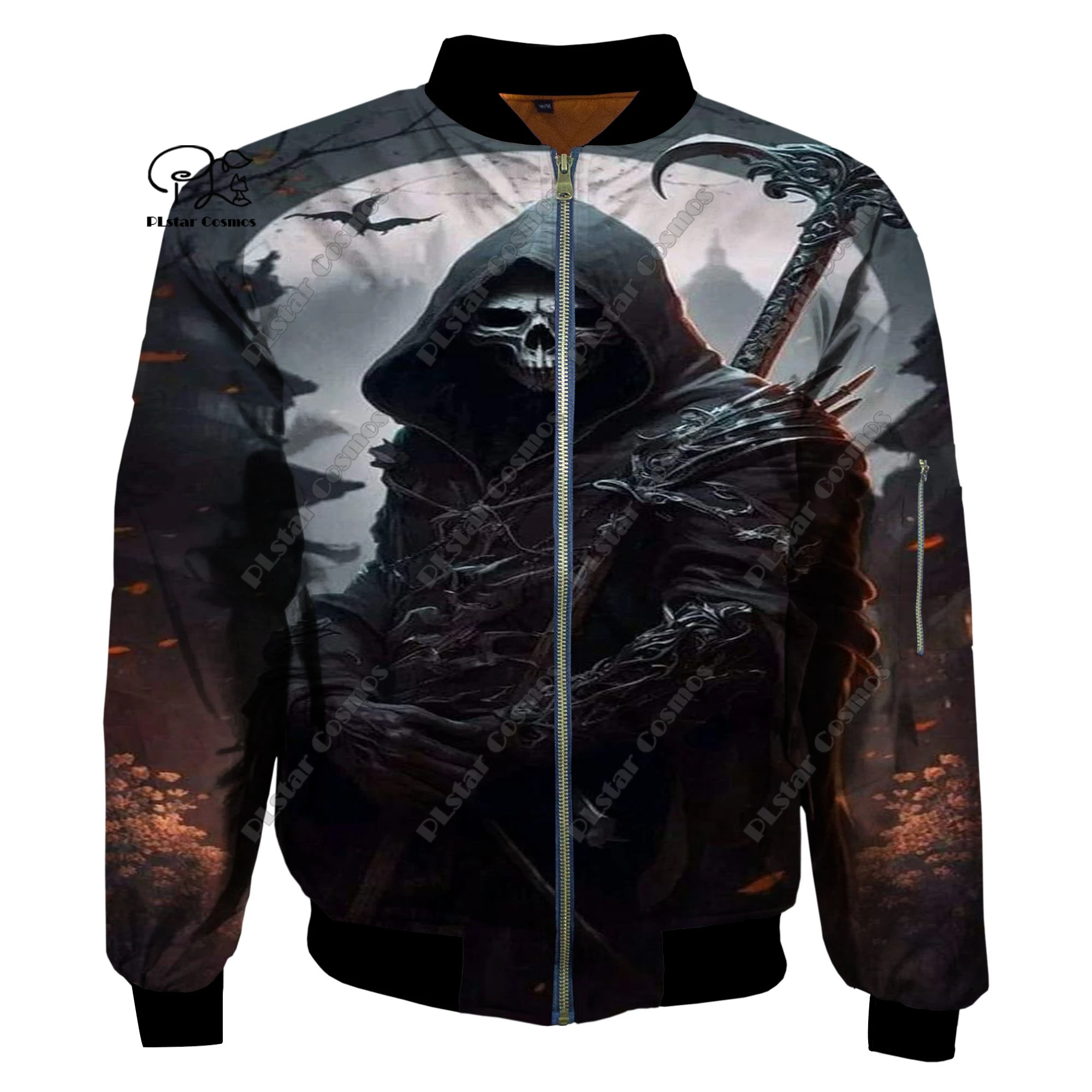 Halloween horror theme 3D printing flight pilot jacket jacket sportswear winter thickened oversized casual long-sleeved KB-6