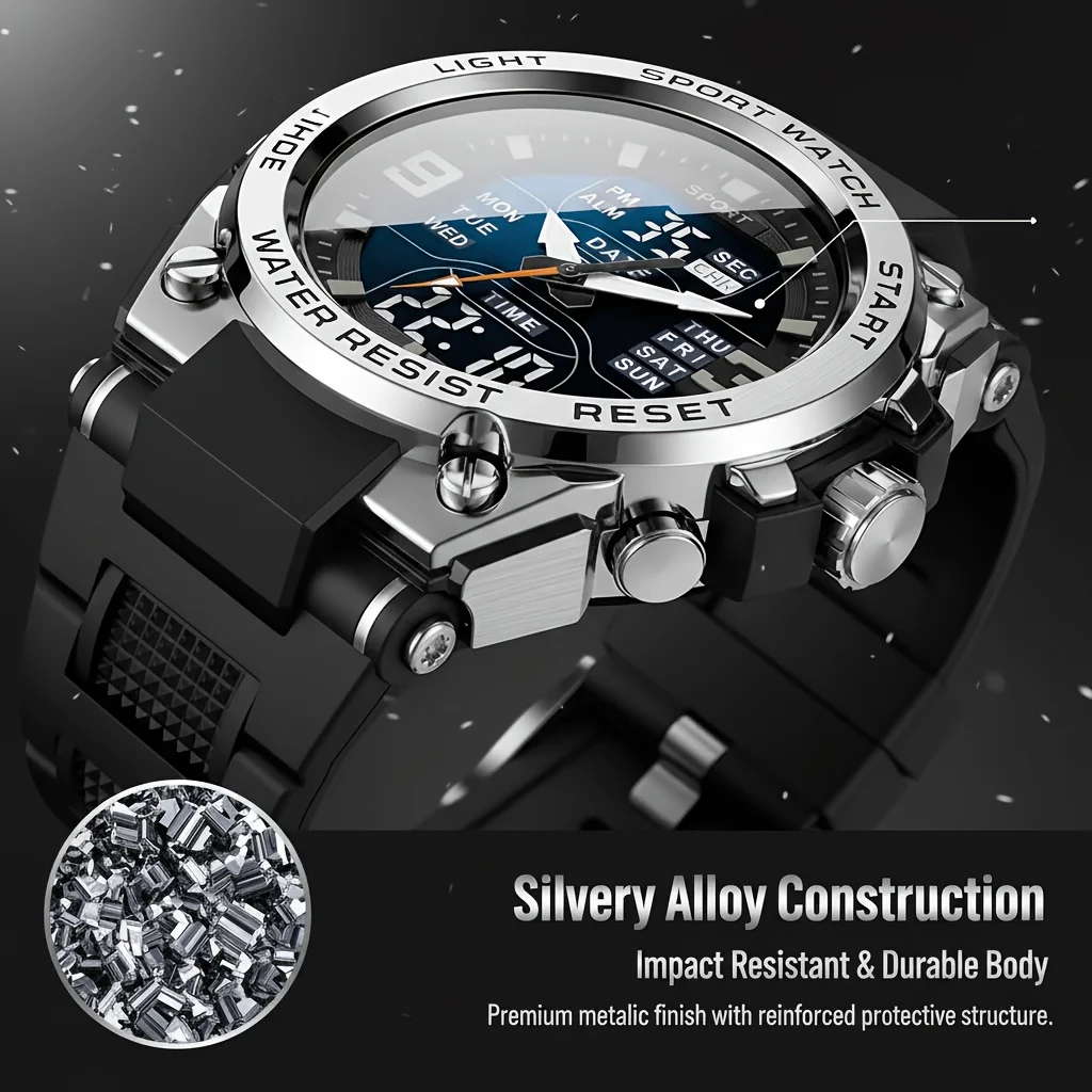 Trendy men's and women's sports watches with multifunctional student dials and electronic watches - 6