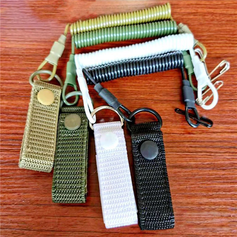 Elastic Lanyard Rope Tactical Anti-lost Military Spring Safety Strap Gun Rope For Key Ring Chain Flashlight Hunting Accessories - Image 3
