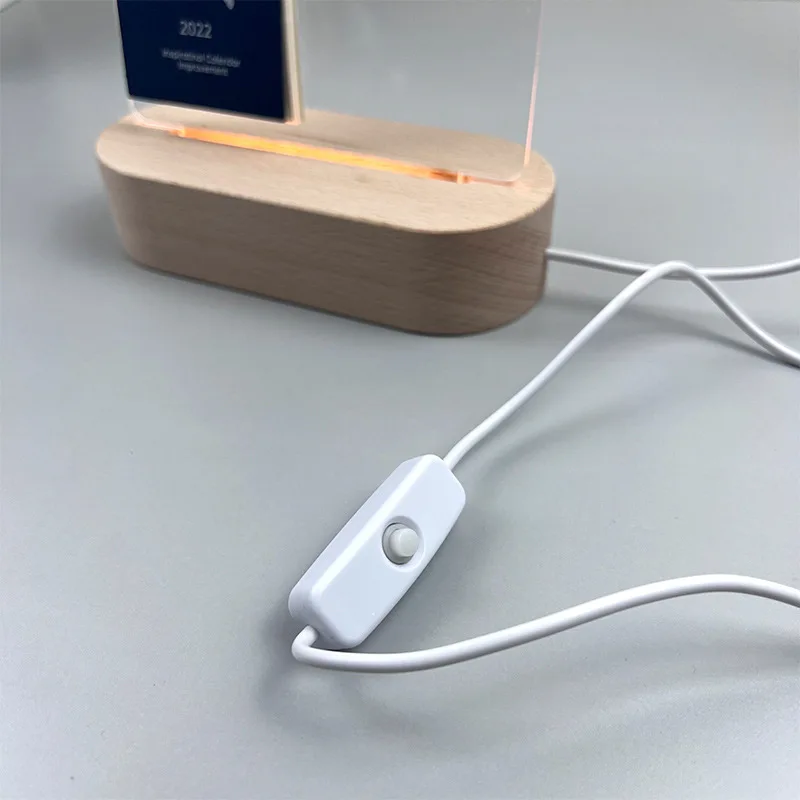 Lampada a LED con base in legno, luce romantica, decorazione per la
