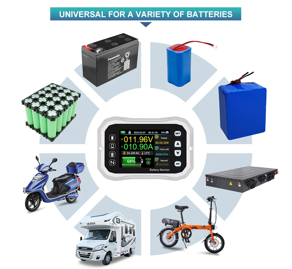 Bluetooth Battery Monitor KH110F KH140F KH160F Voltage And Current Tester Capaci