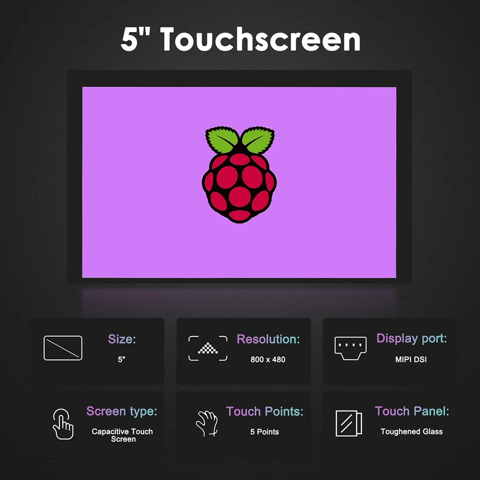Display Touch 5" Per Raspberry Pi - IPS 800x480, Capacitivo, DSI, Per Pi 4B/3B+ - Foto 7