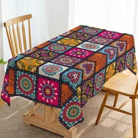 Tablecloth 1PCS Coffee Table Square Round Table Waterproof Non-Wash Tablecloth Dining Table Geometric Polyester Table Decoration 2
