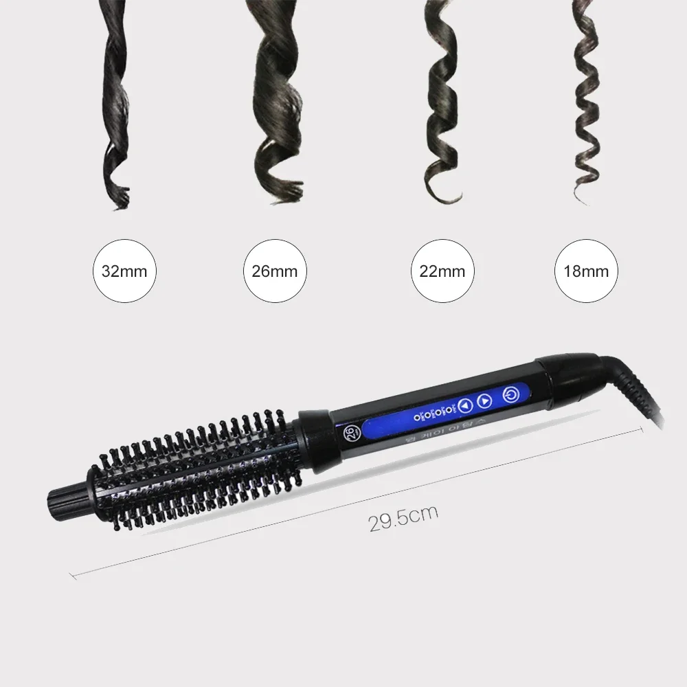 Professional Curling Iron 2 In 1 Electric Hair Brush PTC Fast Heating Combs For Women Hair Curlers Roller 18-32cm Comb te