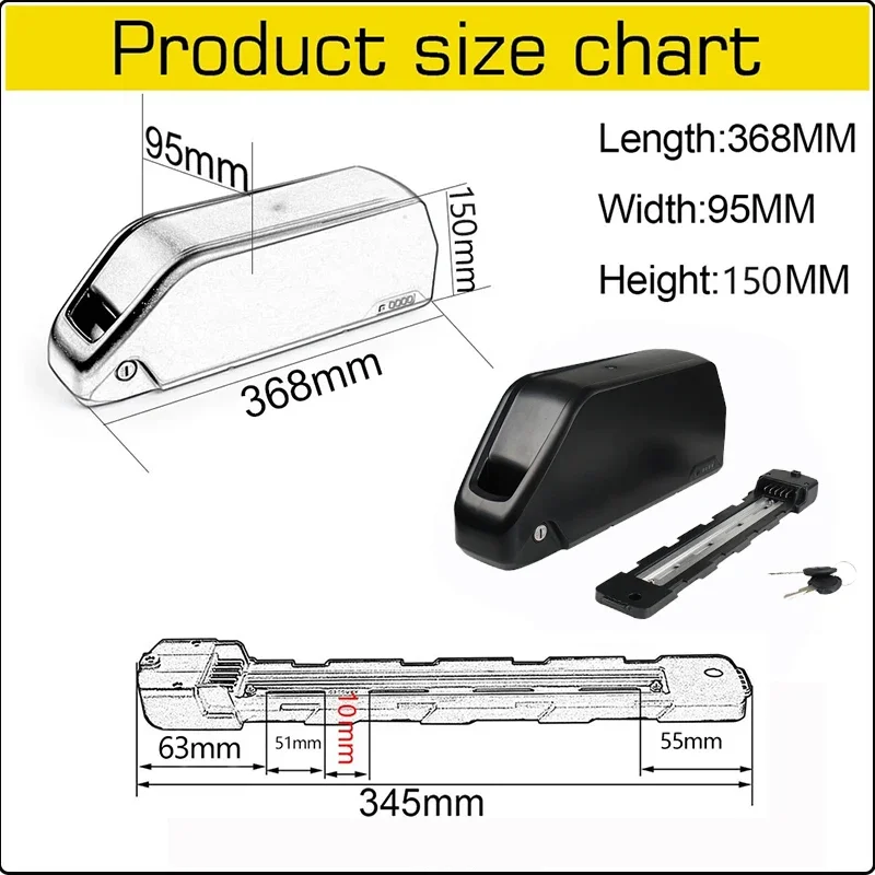 Batteria per bici elettrica 36V 48V 52V 25Ah 30Ah 40Ah 50Ah 60Ah Litio Hailong 60V 72V 1000W 2000W 3000W Kit di conversione e-bike - Image 2