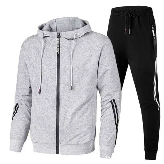 Men's Autumn Winter Sets Zipper Hoodie+pants Two Pieces Casual Tracksuit Male Sportswear Gym Brand Clothing Sweat Suit 5