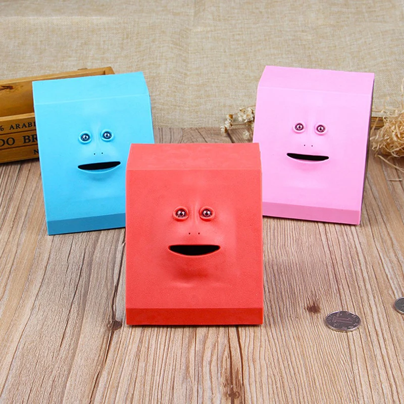 Fun Face Piggy Bank Eat Coin Moneybox Cute Electronic Facebank Save Kid Money Box Storage Toy Creative Mini Case Home Decoration