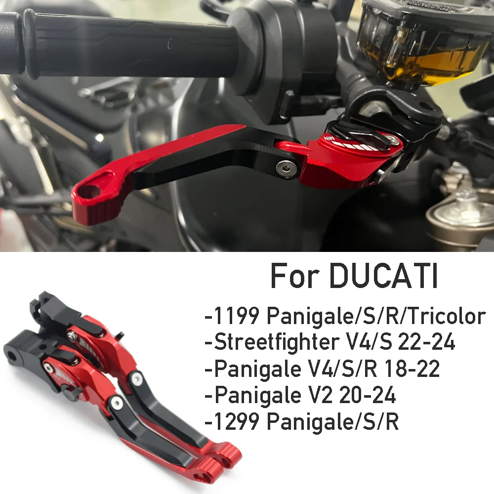 Ducati Streetfighter V4/S Panigale V2 V4/S/R 1199 1299 S/R 오토바이 조정 가능한 브레이크 클러치 레버, 클러치 브레이크 5D Ox 경적
