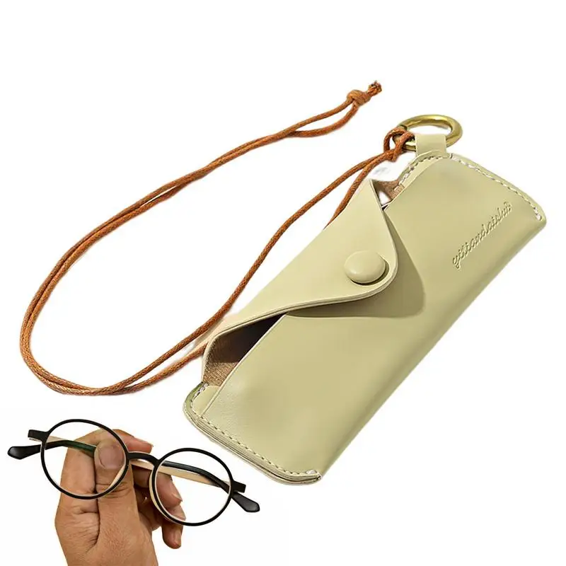 

Portable Slim Sunglasses Pouch Portable Sunglasses Pouch With Wrist Strap Fashion Soft Sunglasses Bag PU Leather Eyewear Holder