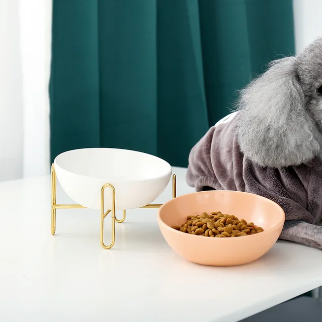 Cat Ceramic Food Water Bowls Small Dogs Nordic Drinking Eating Feeders With Stand Pet Elevated Feeding Supplies 3