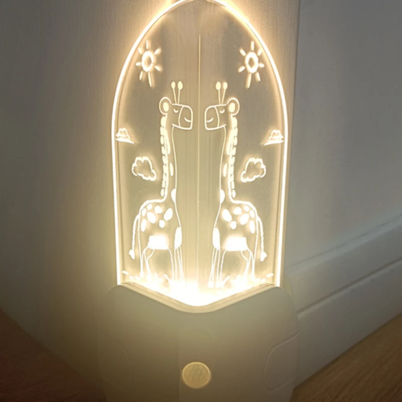Human body sensing night light LED hallway home charging automatic voice controlled light controlled hallway light