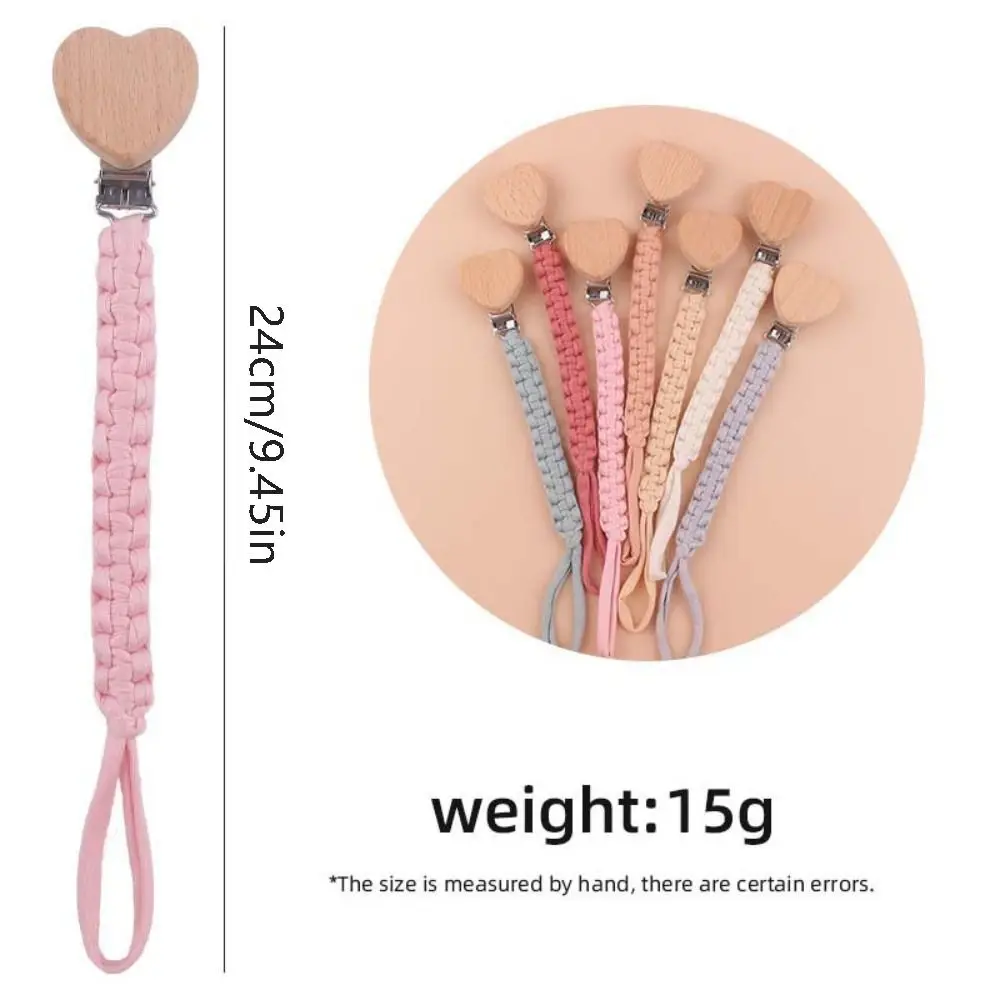 Heart Shape Toddler Pacifier Holder Clips Chain Teether Toys Straps Dummy Clips