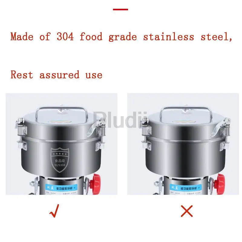 2500G 304 Stainless Steel Grinder Machine Large-scale Crusher Household Mill Commercial Powder Ultra-fine Grinding Machine Mill 4