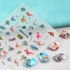Vivid Dinosaurs 5D Nail Stickers Cool Nail Decals Embossed Sliders For Nail Manicure 5