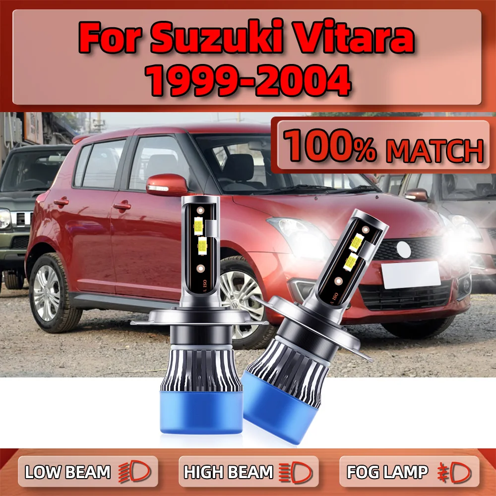 

2Pcs H4 LED Headlight Bulbs 20000LM Auto Headlamps 12V CSP Chips Car Lamps 6000K For Suzuki Vitara 1999 2000 2001 2002 2003 2004