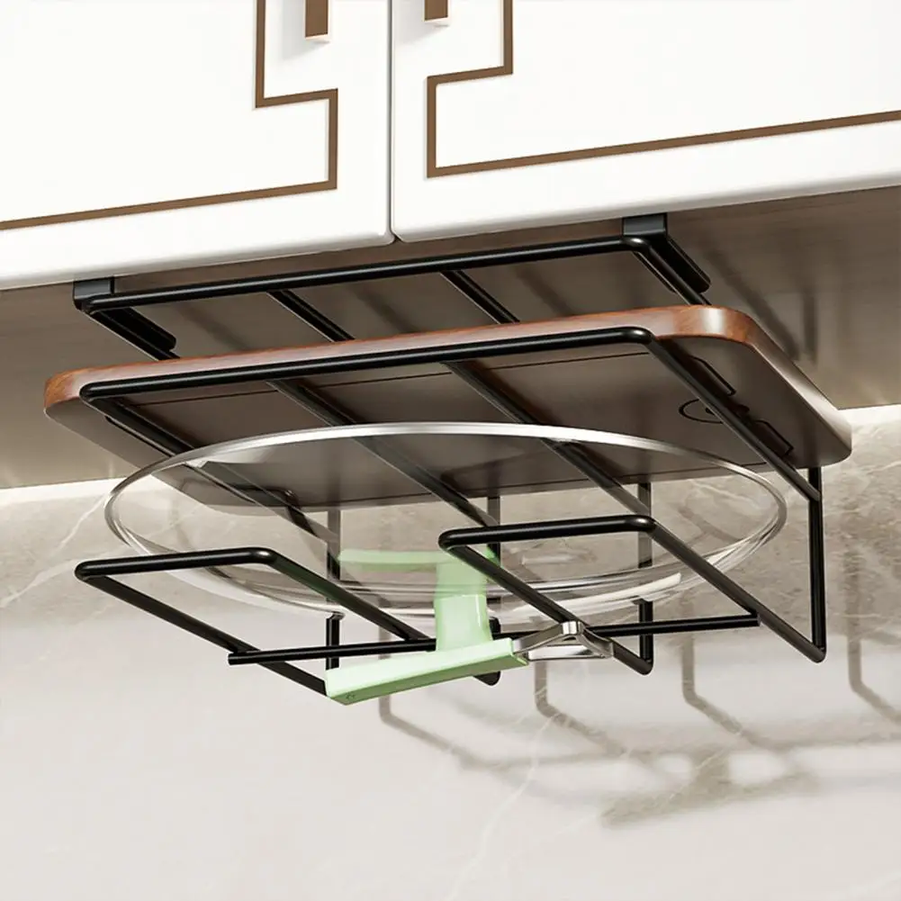 Chopping Board Rack Under-Cabinet Cutting Board Holder Strong Load-bearing Easy to Install Heavy-Duty Cutting Hanging Rack